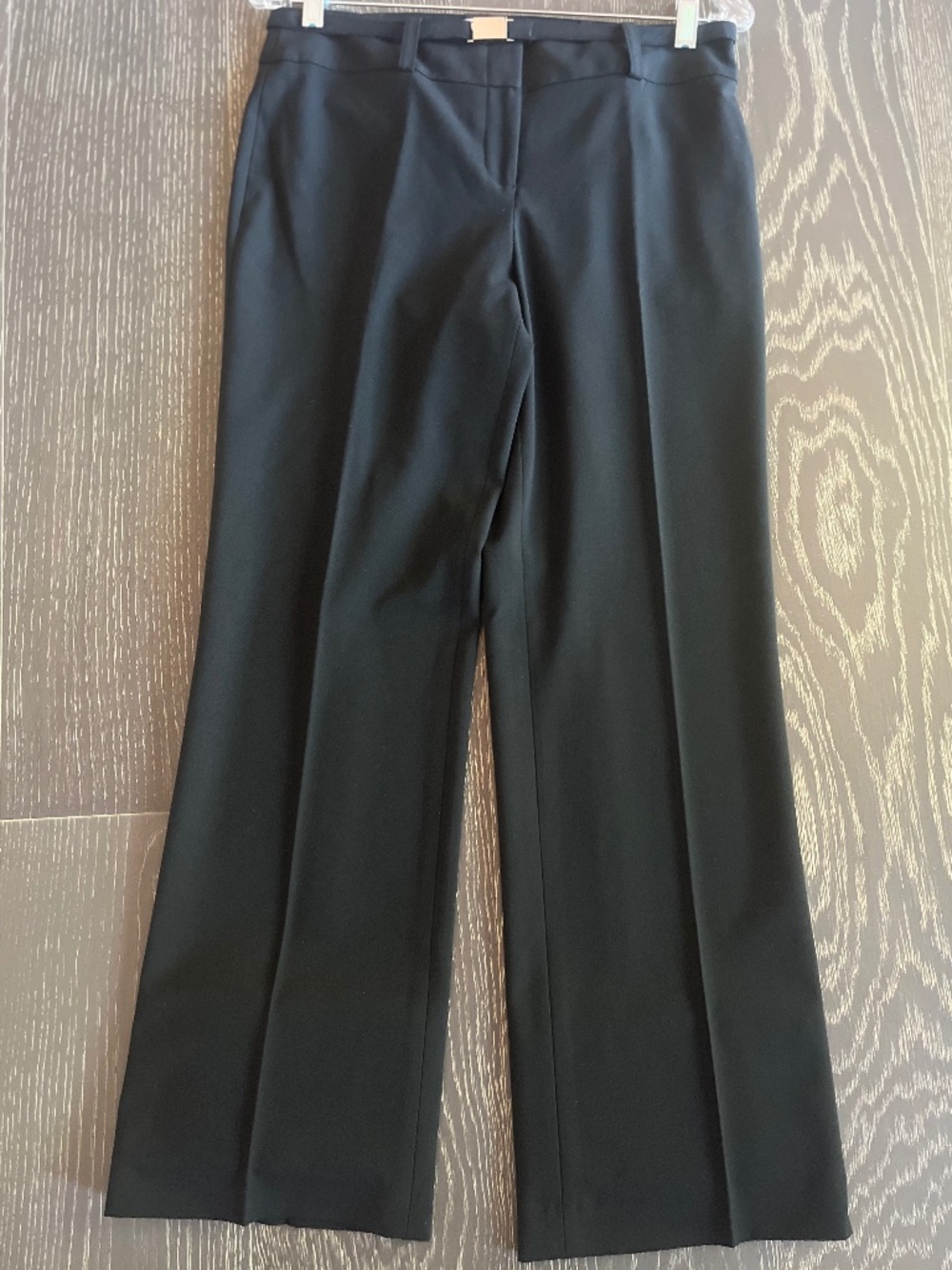 City DKNY Black Plaza Pants 6 Petite Flat Front Wide Leg